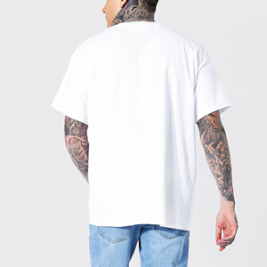 T-shirts pour hommes en jersey polyester/coton, vêtements décontractés d'été, logo imprimé DTF personnalisé, coupe classique, couleur unie, respirant - Product Image 3