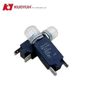 Disjoncteur à bouton-poussoir KUOYUH série 88A 3A-20A 125/250V CA, bouton noir, écrou de montage M10, étanche, usage industriel et domestique - Product Image 2
