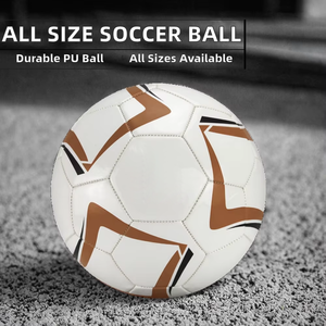 Ballon de football taille 3 en PU PVC cousu à la machine pour entraînement en intérieur et en extérieur - Product Image 1