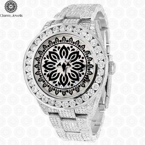 Montre de luxe pour homme Charm_Jewells, boîtier en acier inoxydable de 40 mm, incrustée de diamants, mouvement mécanique analogique, cadran en verre, date automatique 10 - Product Image 2
