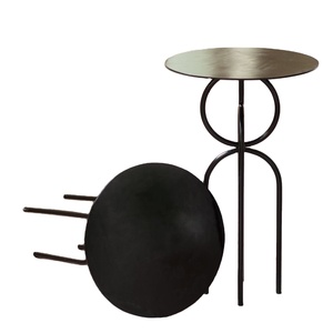 Ronde Cercle Noir et Or Table Chambre Moderne Ronde Fabriqué en Inde Top Tous Bureau Maison Chambre Restaurant Super Marché 2024 Meilleur - Product Image 1