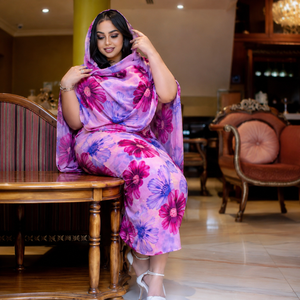 Tela Sudanesa Toub 100% Algodón con Estampado Floral |   Tela de Algodón Suave y Transpirable de 58 Pulgadas de Ancho para Toub Sudanés Tradicional - Product Image 3