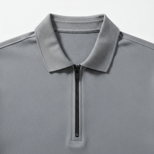 Polo de Manga Corta para Hombre de Calidad Lujosa, Cierre de Cremallera, Secado Rápido, Tejido de Punto, Color Sólido, Estilo Casual, Corte Regular - Product Image 4