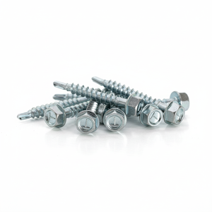 Tornillo Autorroscante Galvanizado de Acero al Carbono con Cabeza Hexagonal y Rosca Gruesa en Pulgadas, Marca PDC - Product Image 1