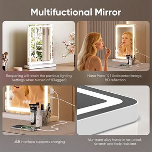Specchio per Trucco LED 17x19 Pollici, Specchio da Toeletta Dimmerabile con 3 Modalità di Colore e Controllo Touch - Product Image 5