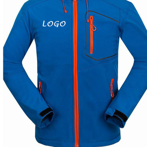 Veste à capuche en softshell bleu pour homme avec fermeture éclair orange, imperméable, vêtements d'extérieur, coupe régulière, manteau d'hiver - Product Image 6
