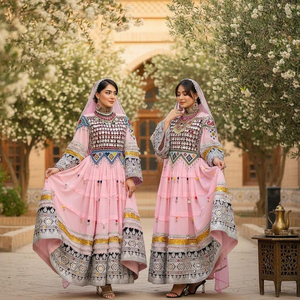 High Quality Hot Selling Modern Afghan Kuchi Wedding <b>Dresses</b> Lace <b>Ruffles</b> Breathable Comfortable Vintage Afghan Kuchi <b>Dress</b> - Product Image 1