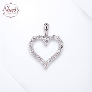 Sheri Jewels - Colgante de Diamantes para Mujer, Oro Blanco Sólido de 18K, Estilo Romántico de Corazón, Corte Brillante, Color F-G, Claridad SI1-2, 1.89ct - Product Image 1