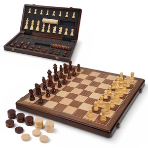 Eco-Conscious Bamboo <b>Wood</b> Geometric <b>Chess</b> <b>Set</b> | Wholesale Pricing - Product Image 3