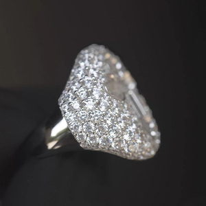 925 <b>Silver</b> Lab Grown Diamond <b>Cross</b> Ring <b>Mens</b> Religious Statement Ring Round Cluster Gothic Christian Jewelry - Product Image 1