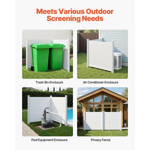 Outdoor Privacy Screen 2 <b>Panels</b> 50 X 50 Ground Stakes Air Conditioner Fence Pool Equipment Enclosure Door <b>Window</b> Screens-Horizon - Product Image 6