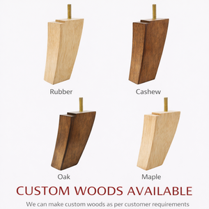 Pata de Mueble Cónica Asimétrica de Madera Maciza, Patas Modernas para Sofá, Silla y Mesa, OEM Vietnam - Product Image 3