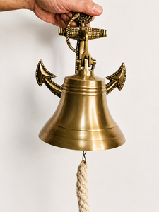 Vintage <b>Brass</b> Nautical Anchor Ship <b>Bell</b> Decorative Hanging <b>Bell</b> Maritime Wall Decor - Product Image 6