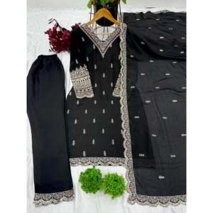 Magnifique Top-Ensemble Plazo et Dupatta avec séquence de broderie lourde Taille XL - Product Image 4