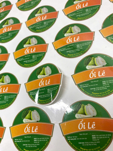 Autocollants personnalisés pour emballages de fruits, étiquettes imperméables découpées à la forme de goyave, fabriquées en usine au Vietnam - Product Image 2