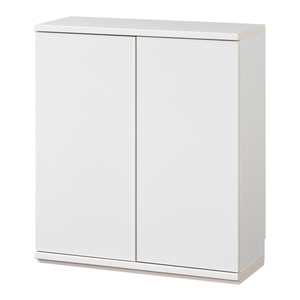 Modern <b>White</b> Freestanding Storage Cabinet Minimalist Design Living Room Furniture MDF Material <b>Bookcase</b> 4-drawer 4 Shelves Cubby - Product Image 1