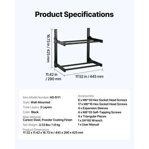 Supporto a Parete a 2 Livelli per Filamenti di Stampanti 3D, con Ruote, Accessorio per Stampanti 3D, Mensola Portaoggetti a Muro - Product Image 4