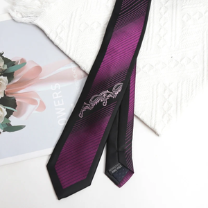 Corbata Clásica para Hombre con Rayas Moradas de 6 cm, Corbata de Satén para Negocios y Eventos Formales - Product Image 3