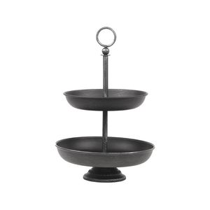 Soporte de Servicio de Metal Galvanizado de 3 Niveles para Decoración Rústica de Granja, Bandeja Redonda de Acero Galvanizado para Exhibición de Cupcakes con Asa, Venta al por Mayor - Product Image 3