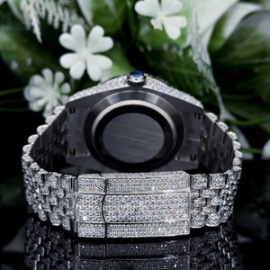 Reloj Mecánico con Esfera Verde, Brazalete de Acero Inoxidable, Bisel con Diamantes, Analógico, 40 mm, 20 mm, de Lujo, con Indicador de Fecha, Servicio de Moldeo Personalizado - Product Image 2