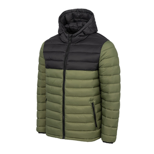 Blouson matelassé coupe-vent à capuche pour homme - Léger, écologique, résistant à l'eau, tricoté, fermeture éclair unie, style streetwear - Product Image 2