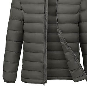 Veste matelassée légère pour homme avec capuche amovible, résistante à l'eau, isolée, pour l'hiver, avec impression de logo, vente en gros - Product Image 2
