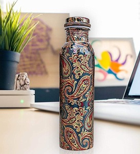 Modern Art Printed Copper Water <b>Bottle</b> Contemporary Designer Drinking <b>Bottle</b> for Gym Travel and Gifting Use - Product Image 6