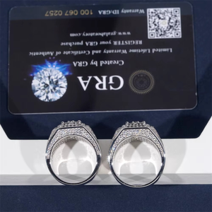 Hip Hop Jewelry Pass Diamond Tester Fast Shipping 925 Silver GRA Certificated <b>Iced</b> Out Moissanite <b>Ring</b> - Product Image 4