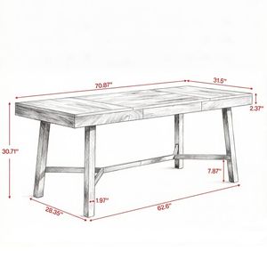 Scrivania Direzionale in Stile Rustico, Tavolo per Computer Lucido, Arredo Ufficio Durevole e Regolabile per Appartamenti - Product Image 3