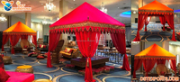 Tente de mariage indienne moderne Mandap - Structure métallique durable, tissu personnalisable, taille et couleur sur mesure, design personnalisé pour événements en plein air