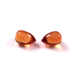 Zafiro Naranja Cultivado en Laboratorio, 8x12mm, Forma de Lágrima, Cabujón Liso Calibrado, Piedra Preciosa Suelta, Valorada por Terceros para Joyería KKS - Product Image 3