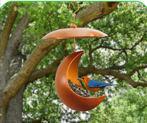 Moderno Adorno Colgante de Luna, Comedero para Pájaros de Metal Negro para Jardín Exterior, Decoración de Cardenales, Decoración para el Hogar y el Jardín - Product Image 5