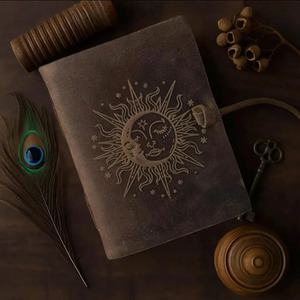Vintage <b>Leather</b> Sewing Binding Embossed Travel <b>Diary</b> Handmade Brown Writing Notebook Planner Gift - Product Image 3