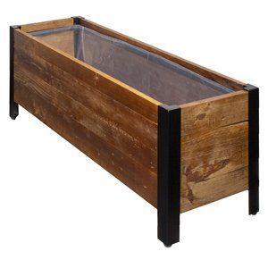 Florero Rectangular Moderno de Madera con Base de Metal Negro para Exhibición de Flores, Decoración Interior y Exterior - Product Image 3
