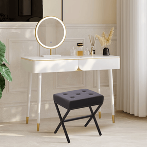 Multifunctional Ottoman Foot Stool Tufted Vanity Stool with Thickened Cushion Shoe Changing Seat <b>Step</b> Stools - Product Image 2