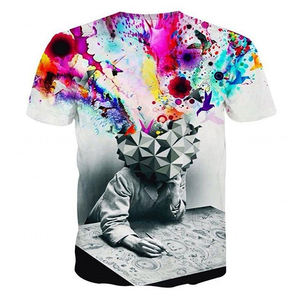 เสื้อยืดผู้ชายลายกาแล็กซี่ แบบซับลิเมชั่น แขนสั้น น้ำหนักเบา ระบายอากาศได้ดี ผ้าฝ้าย 100% ชุดกีฬา รับสั่งทำตามแบบ OEM ODM - Product Image 2