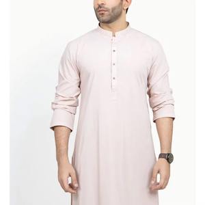 Salwar Kameez Rosa Claro para Hombre 2026, Tela Suave en Tonos Pastel con Costuras Impecables, Estilo Tradicional, Vista desde Detrás - Product Image 1