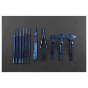 Juego de Curetas para Calázion de Acero Inoxidable con Recubrimiento Azul, Instrumentos de Cirugía Oftálmica Clase III, Manuales, Certificados CE, Premium - Product Image 2