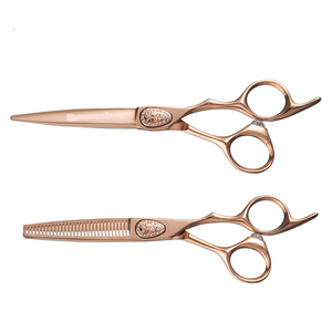 ANAAIF ENTERPRISES AE-607 CK007 SET Paire de ciseaux de coiffure professionnels en or rose, kit de coupe de cheveux en acier inoxydable ergonomique - Product Image 3