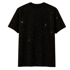 T-shirt personnalisé imprimé étoiles noires galaxie pour homme, motif intégral, vêtements streetwear, fabricant - Product Image 2