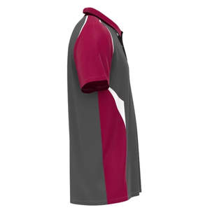 Polo à manches courtes pour homme, gris et rouge, à blocs de couleur, séchage rapide, tricoté, décontracté, vêtements de sport - Product Image 5