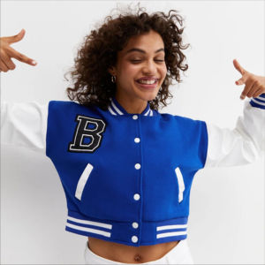 Best Quality 100% Cotton Wool Cropped Varsity <b>Jacket</b> for <b>Women</b> Supper Soft Comfortable Sequin Top Luxury Baseball Letterman - Product Image 5