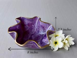 Plato para servir morado, diseño de geoda de resina epoxi hecho a mano, 12 pulgadas - Product Image 2