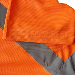 Combinaison de travail réfléchissante à manches courtes pour hommes/unisexe, pour les travailleurs du bâtiment, avec logo imprimable, respirante, en polyester - Product Image 5