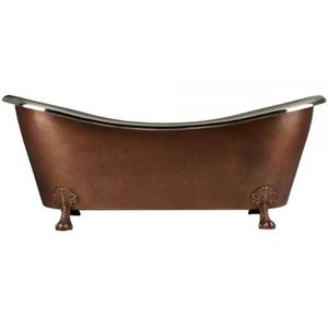 Baignoire autoportante en cuivre à double patte de chat, design antique, finitions cuivrées, prix abordable, vente en gros - Product Image 1