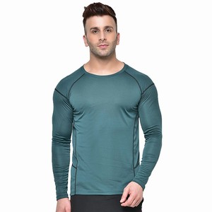Men's Fitness Sportswear Polyester Gym Compression Tights and Rashguard Shirt for Workout Running Top Compression Tops - Product Image 2