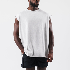 เสื้อกีฬา X สำหรับออกกำลังกาย ฟิตเนส เล่นกีฬา คอกลม ทรงหลวม ผ้าฝ้าย 100% เสื้อกล้ามผู้ชายสำหรับฤดูร้อน เสื้อแขนกุด - Product Image 6