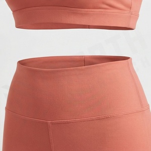 Conjunto de Yoga de Dos Piezas para Mujer, Cintura Alta, Nuevo Diseño, Spandex, Nailon, Algodón, Diseño Sólido, Ropa Deportiva para Gimnasio - Product Image 5