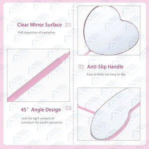 Non-<b>Foldable</b> Lash <b>Mirror</b> Eyelash Extensions Beauty Personal Care Inspection Eyelash Stainless Steel Square Chrome Finish - Product Image 5