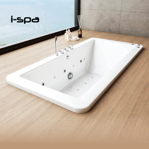 Baignoire moderne en acrylique ICON avec massage combiné air et hydromassage, installation encastrée, finition blanche pour hôtel, villa, spa - Product Image 3